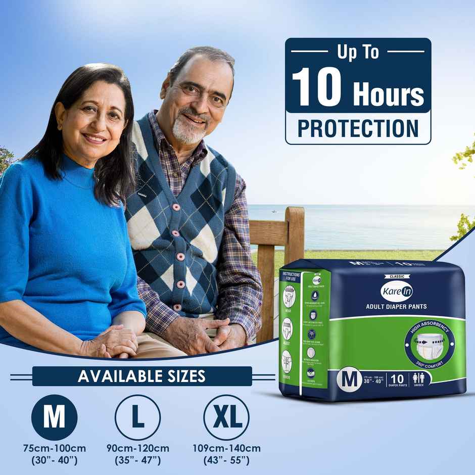 KareIn Classic Adult Diaper (Pants, M , 75-100 cm) Combo 