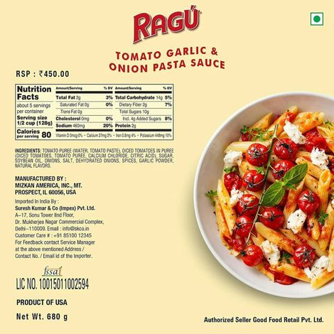 Ragu Tomato Garlic & Onion Pasta Sauce (S)