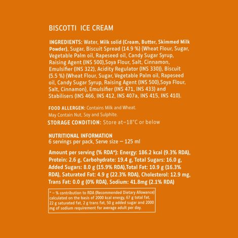 Hocco Biscotti Ice Cream Tub