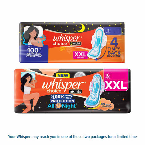Whisper Choice Ultra Overnight Sanitary Pads | XXL | 16 pcs