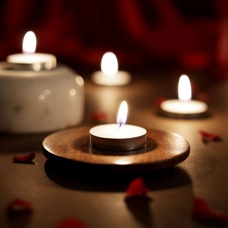 Tea Light Candles | Premium and Long Burning | 8 g Aluminium Cup Festive Candles | White | Set of 50 | Oye Happy