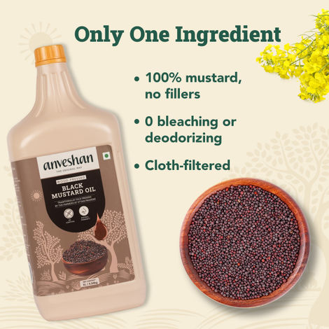 Anveshan Black Mustard (Sarson) Wood Cold Pressed Oil