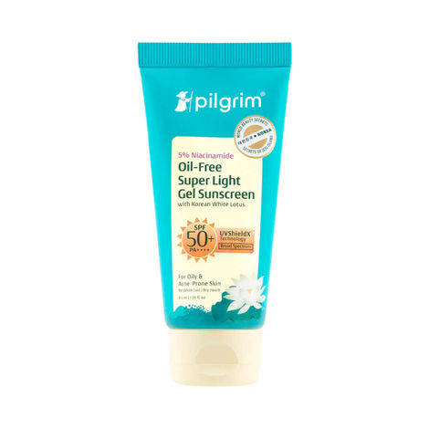 Pilgrim 5% Niacinamide Oil-Free Super Light Gel Sunscreen SPF 50+ PA++++ With Korean White Lotus