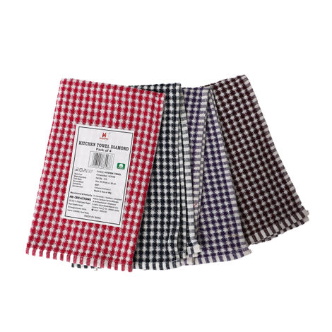 HD Creations Kitchen Towel Diamond Design (Pack Of 4)