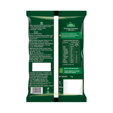 Tata Sampann 100% Pure Premium Cashews/Kaju Whole