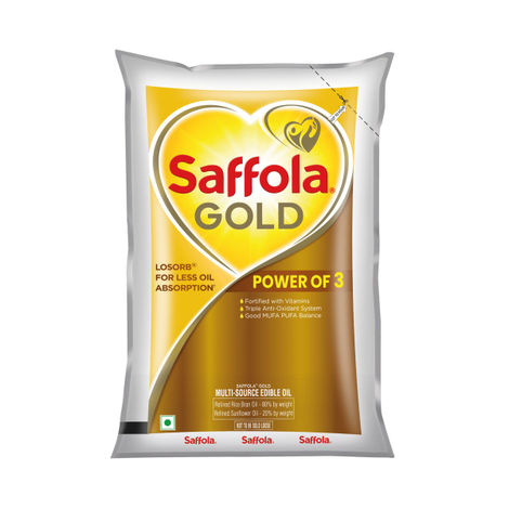 Saffola Gold Oil, Power of 3, Pouch