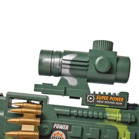 Toyshine Army Style Toy Gun With Music, Lights And Laser Light (4 - 8 Years)