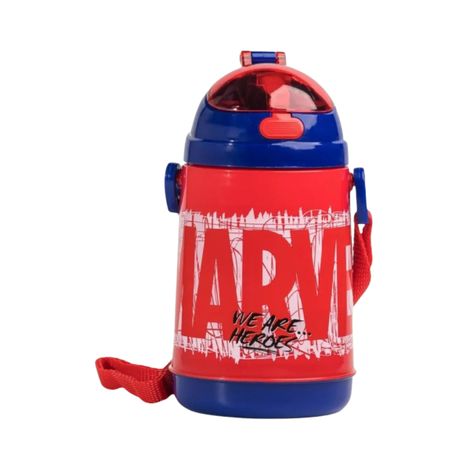 H M International Marvel Avengers Plastic Insulated Sipper Water Bottle | Multicolour - 400 ml