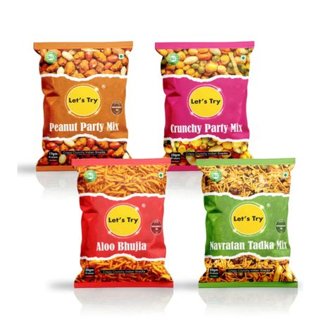 Let's Try Combo Pack | Aloo Bhujia | Navratan | Peanut Party | Crunchy Party