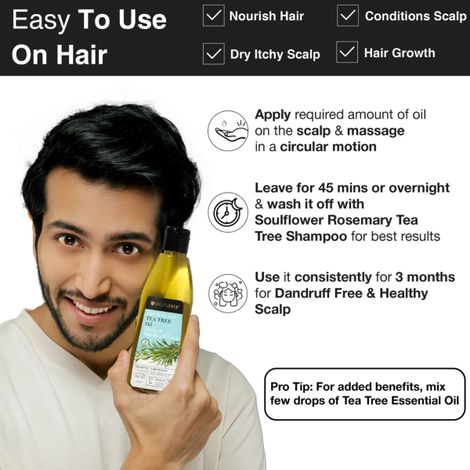 Soulflower Tea Tree Scalp and Anti Dandruff Hair Oil