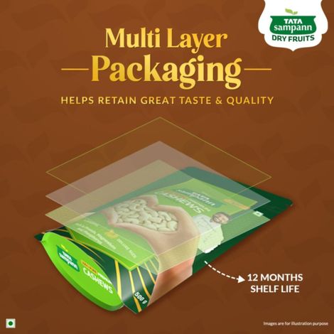 Tata Sampann 100% Pure Premium Cashews/Kaju Whole