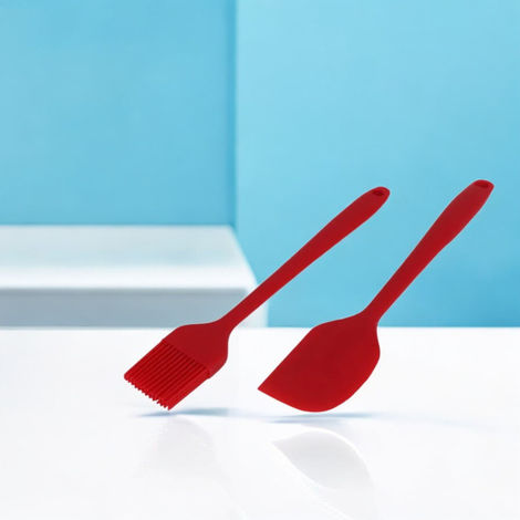 Silicone 2 Pc Brush and Spatula - 8"