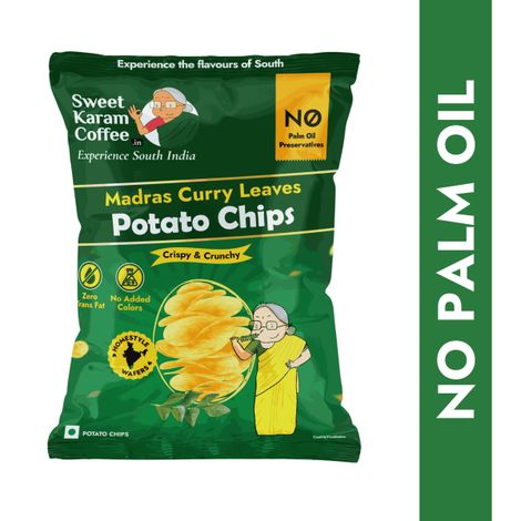Sweet Karam Coffee - No Palm Oil Potato Chips - Madras Curry Leaves