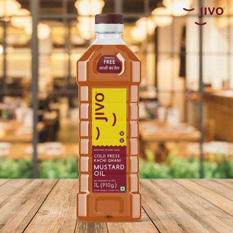 Jivo Kachi Ghani Mustard (Sarson) Cold Pressed Oil | Healthy Cooking Oil