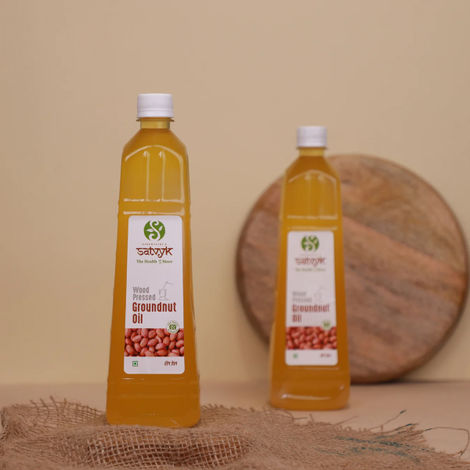 Satvyk Groundnut (Peanut) Wood Cold Pressed Oil | Healthy Cooking Oil