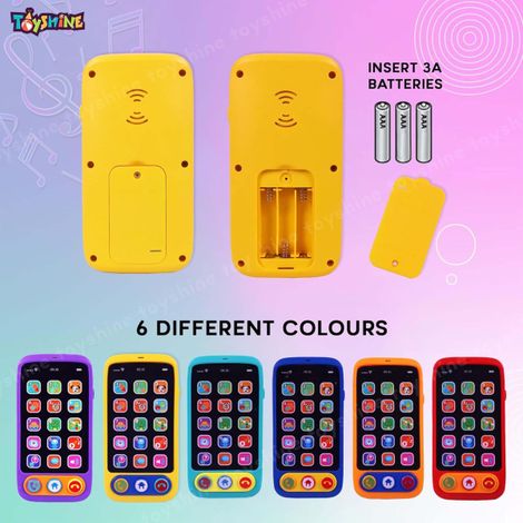 Toyshine Battery-Operated Cell Phone Toy with 15 Touch Buttons for Kids (Colour May Vary)