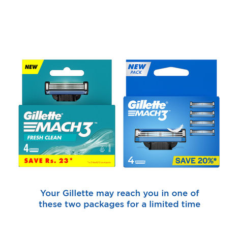 Gillette Mach 3 Mens Shaving Razor Blades For Men (4 Cartridges)