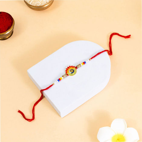 Peacock Colorful Meenakari Rakhi For Brother (BANDHAN)