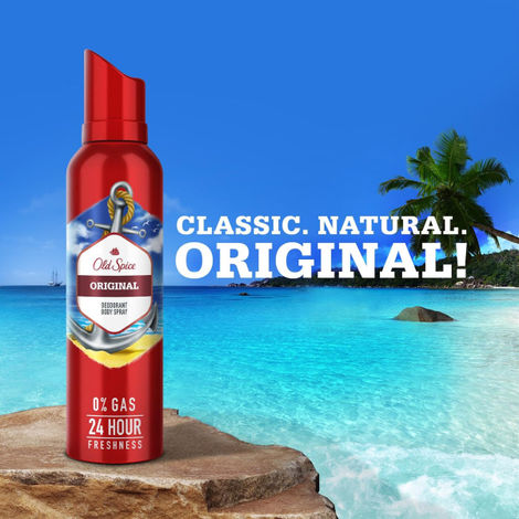 Old Spice Original No Gas 24 Hour Long Lasting Freshness Deodorant Perfume Body Spray For Men