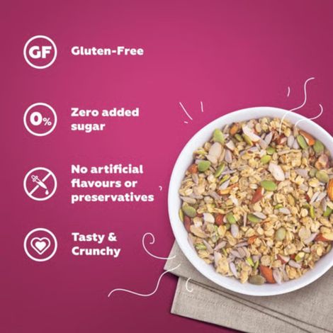 Yoga Bar Super Muesli,No Added  Sugar,Probiotics & Prebiotics,82%Whole Grains+Seeds+Almonds