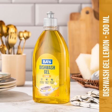 BAY6 Dishwash Gel Liquid Lemon Tough Grease & Foul Smell Removal