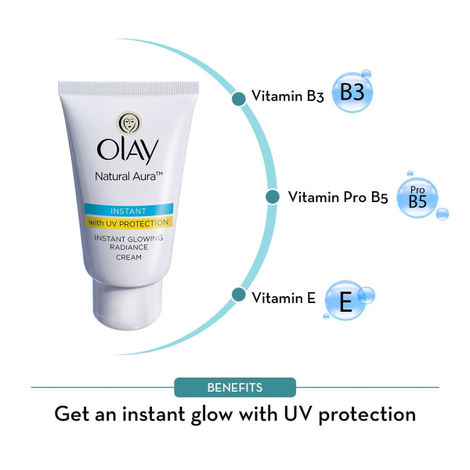 Olay Natural Aura Radiance Cream With Vitamin B3, Pro B5, E And UV Protection