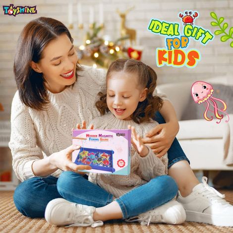 Toyshine Wooden Magnetic Fishing Game | Engaging Toy for Kids - Multicolour