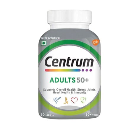 Centrum Adults Multivitamins - Vit. B, D, C & more for Energy, Mobility & Immunity (50 Veg Tablets)