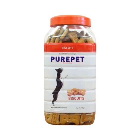 Purepet Chicken Flavour Dog Biscuit Treats Jar