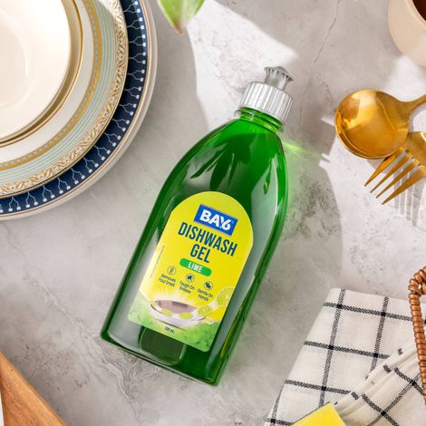 BAY6 Dishwash Gel Liquid Lime Tough Grease & Foul Smell Removal