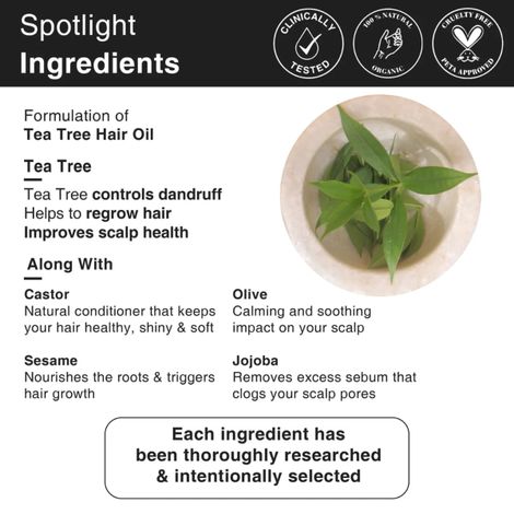 Soulflower Tea Tree Scalp and Anti Dandruff Hair Oil