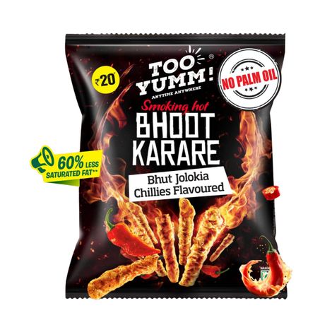 Too Yumm! Bhoot Karare Spicy Chilli Flavour Crisps | No Palm Oil Snacks Combo 