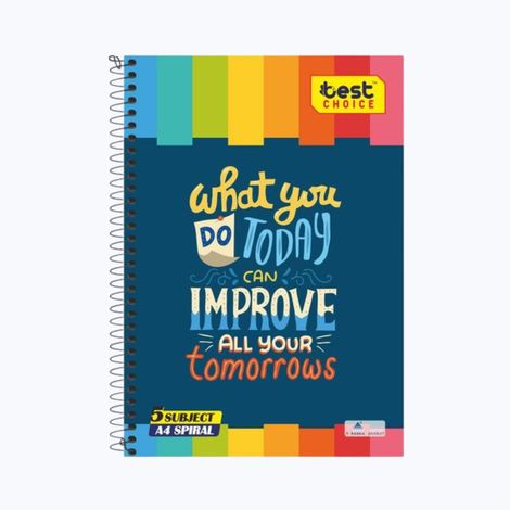 Spiral Notebook 5 Subject Single Line-220 Pages (Assorted Print)