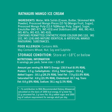 Hocco Ratnagiri Mango Ice Cream Tub