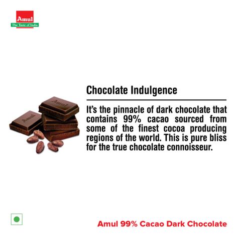 Amul 99% Cacao - Ultimate Dark Chocolate