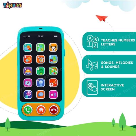 Toyshine Battery-Operated Cell Phone Toy with 15 Touch Buttons for Kids (Colour May Vary)