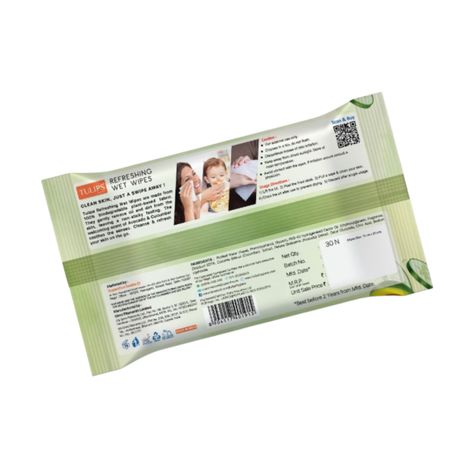 Tulips Refreshing Wet Wipes Cucumber & Avocado LID | 30 Pulls Per Pack