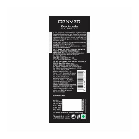Denver - Black Code Deodorant Spray - For Men