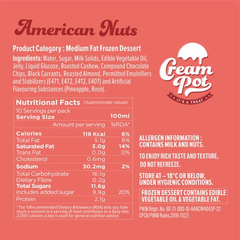 Cream Pot American Nuts Tub