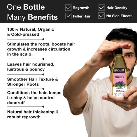 Soulflower Pure & Natural Rosemary Lavender Healthy Hair Oil For Hair Growth And Hair Fall Control