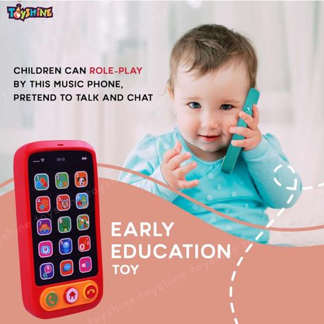 Toyshine Battery-Operated Cell Phone Toy with 15 Touch Buttons for Kids (Colour May Vary)