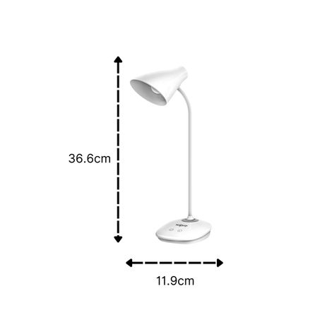 Wipro Aries 6W Rechargeable Led Table Lamp- 3 Grade Dimming and Night Light
