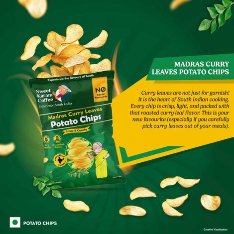 Sweet Karam Coffee - No Palm Oil Potato Chips - Madras Curry Leaves