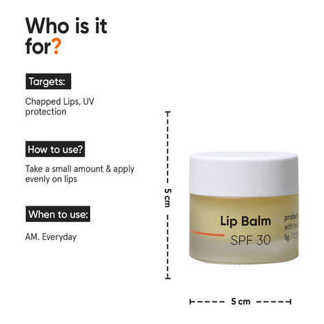 Minimalist SPF 30 Lip Balm with Ceramides & Hyaluronic Acid Protects, Repairs & Hydrates Dry Damaged Lips For Men & Women