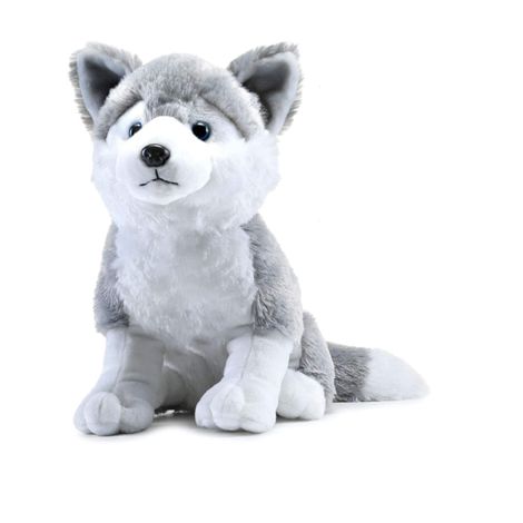 Webby Plush Husky Dog Stuffed Animal Puppy Soft Toy, Adorable Gifts for Kids and Adult, 30CM (Grey)