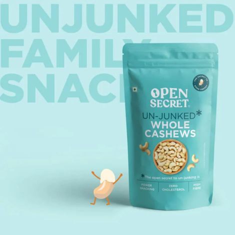 Open Secret Premium Whole Cashews (Kaju) -High Protein, Fasting Vrat Special, Healthy Snacking