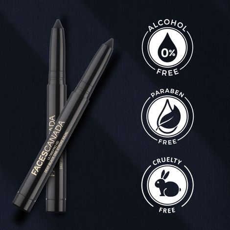 Faces Canada Ultimepro Hd Deep Black One Stroke Kajal Longstay I Rice Bran Wax I Waterproof