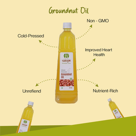 Satvyk Groundnut (Peanut) Wood Cold Pressed Oil | Healthy Cooking Oil