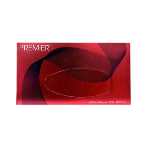 Premier Face Tissue Box 100 pulls | 2 ply - Pack of 1