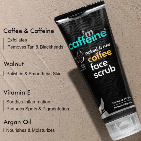 mCaffeine Coffee Face Scrub for Fresh & Glowing Skin - Removes Tan